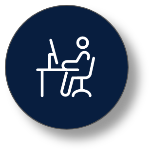 Study desk & chair icon